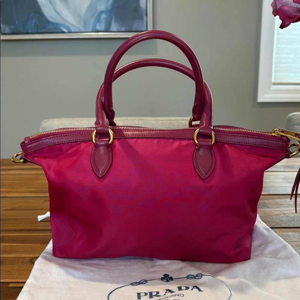 Authentic Prada Borsa Mano Ibisco Tessuto Purse with Strap - Picture 5 of 15